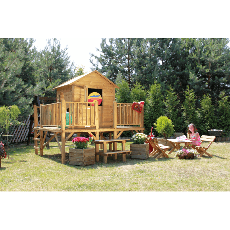 Drewniany domek ogrodowy dla dzieci Maciej wizualizacja